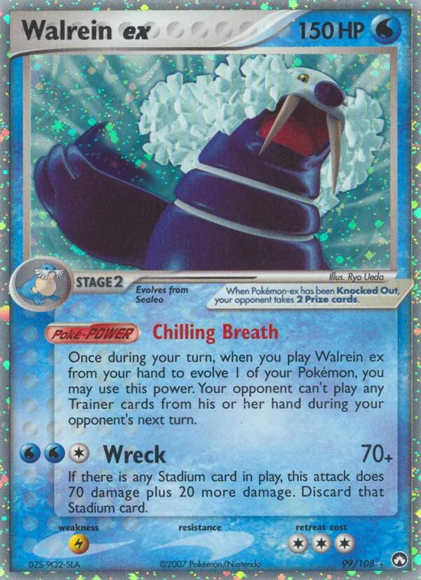 Carta Walrein ex, número 99/108 da coleção Power Keepers