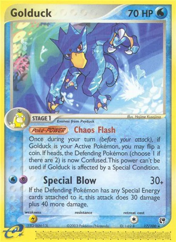 Carta Golduck, número 17/100 da coleção Sandstorm