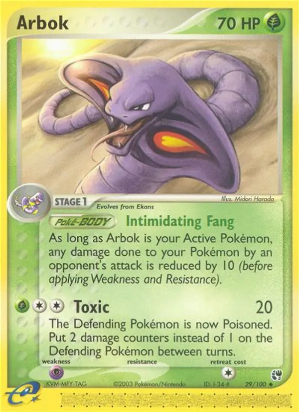 Carta Arbok, número 29/100 da coleção Sandstorm