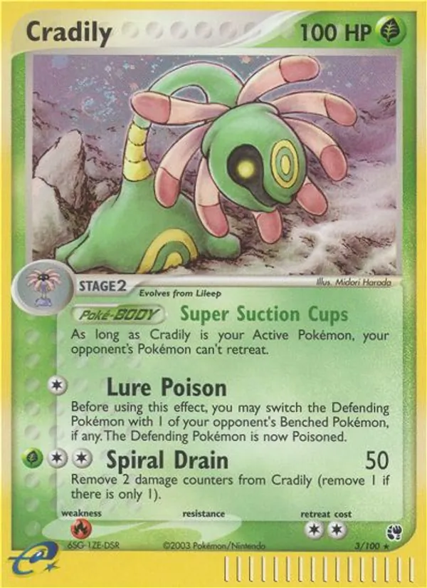 Carta Cradily, número 3/100 da coleção Sandstorm