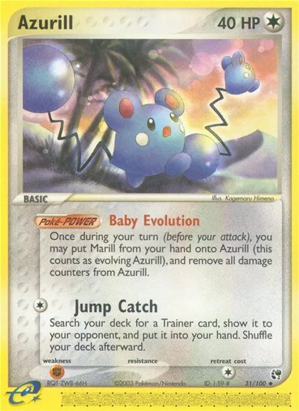Carta Azurill, número 31/100 da coleção Sandstorm