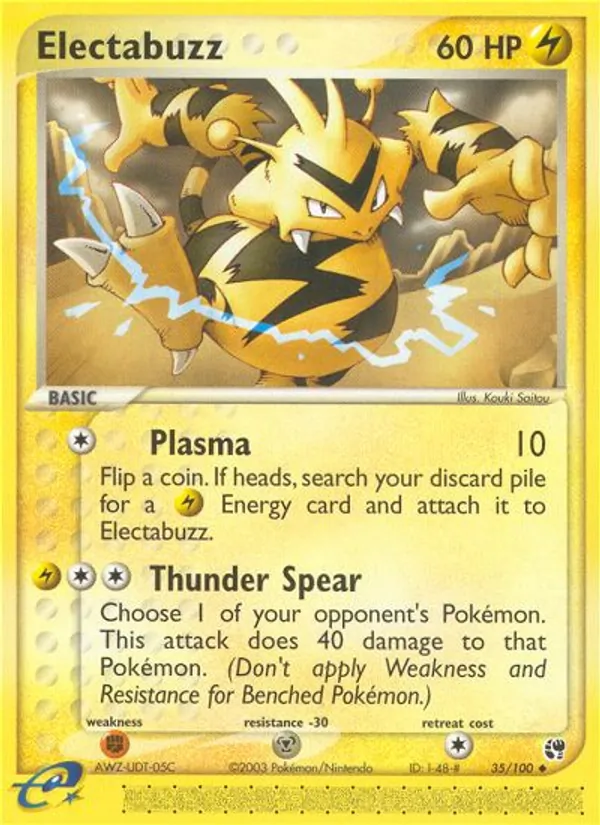 Carta Electabuzz, número 35/100 da coleção Sandstorm