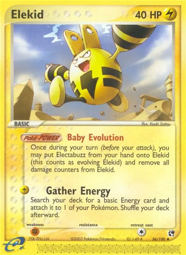 Carta Elekid, número 36/100 da coleção Sandstorm