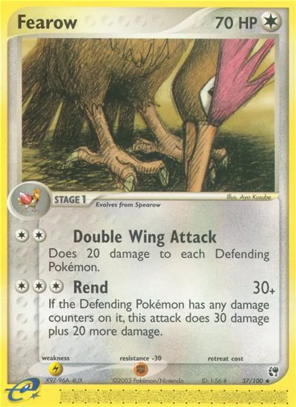 Carta Fearow, número 37/100 da coleção Sandstorm