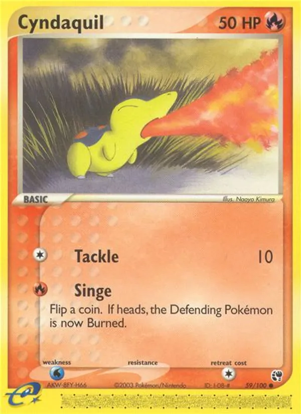Carta Cyndaquil, número 59/100 da coleção Sandstorm