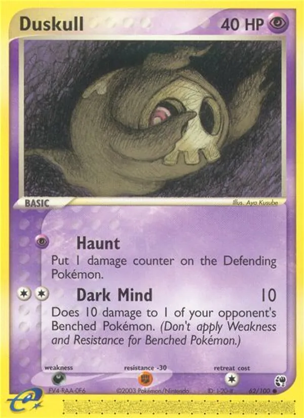 Carta Duskull, número 62/100 da coleção Sandstorm