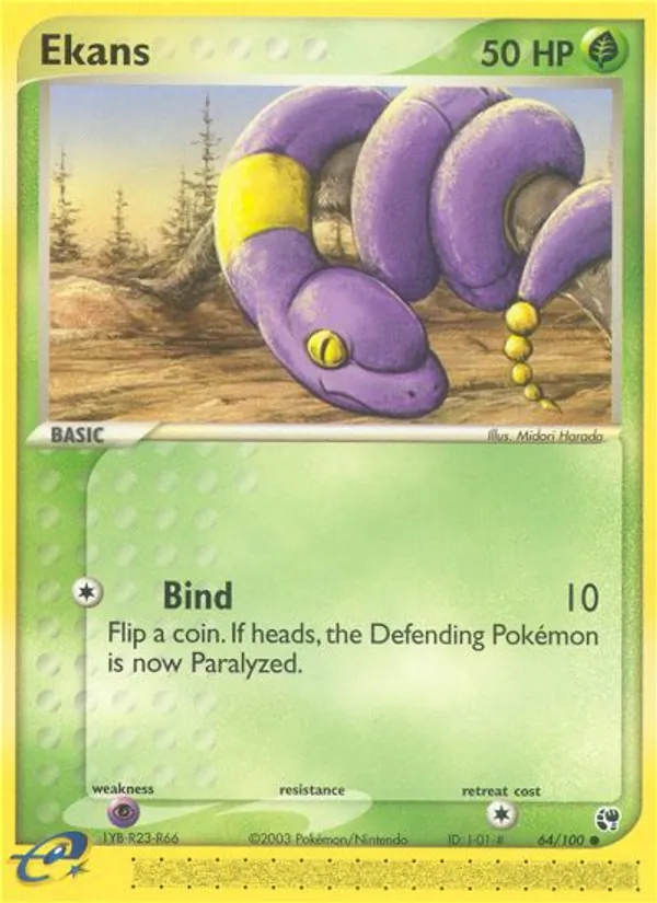 Carta Ekans, número 64/100 da coleção Sandstorm