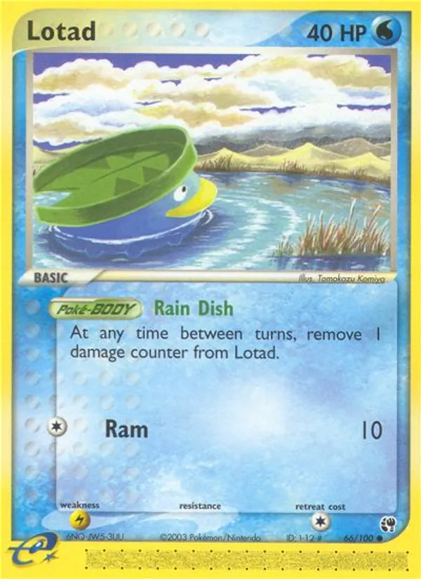 Carta Lotad, número 66/100 da coleção Sandstorm
