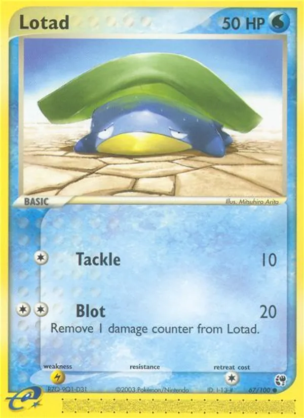Carta Lotad, número 67/100 da coleção Sandstorm