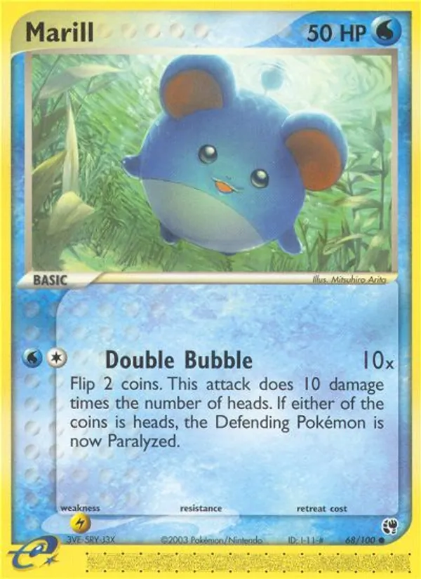 Carta Marill, número 68/100 da coleção Sandstorm