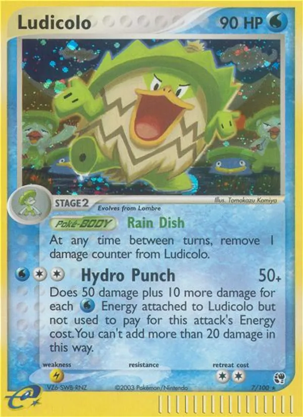 Carta Ludicolo, número 7/100 da coleção Sandstorm
