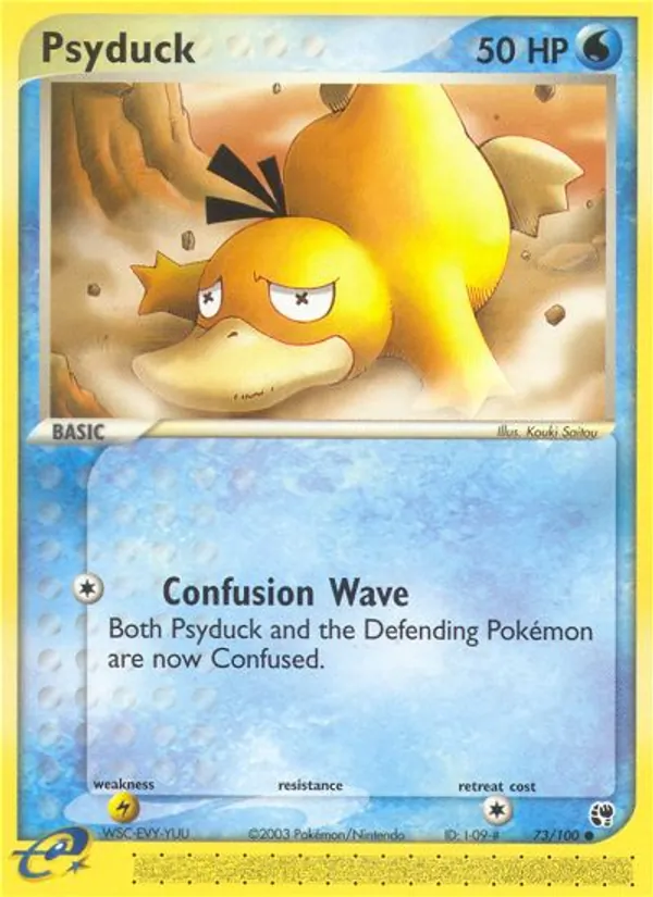 Carta Psyduck, número 73/100 da coleção Sandstorm