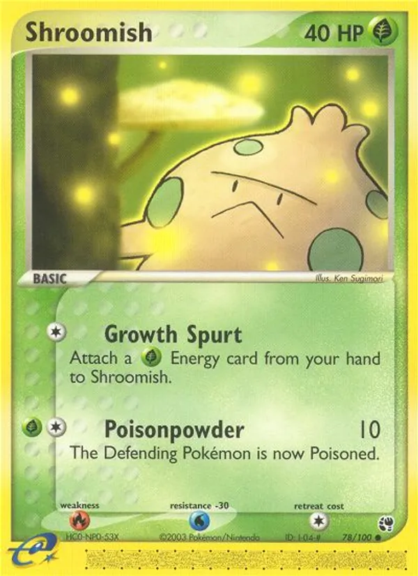 Carta Shroomish, número 78/100 da coleção Sandstorm