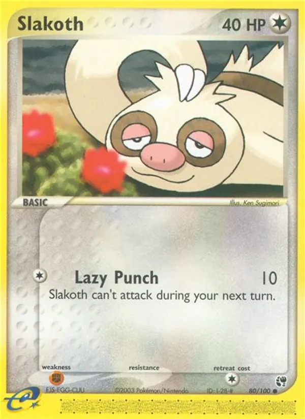 Carta Slakoth, número 80/100 da coleção Sandstorm