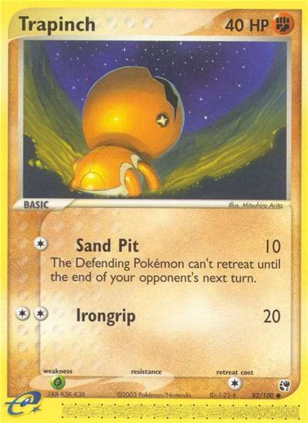 Carta Trapinch, número 82/100 da coleção Sandstorm