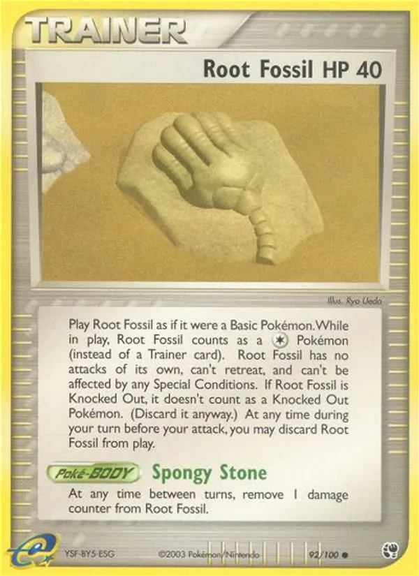 Carta Root Fossil, número 92/100 da coleção Sandstorm