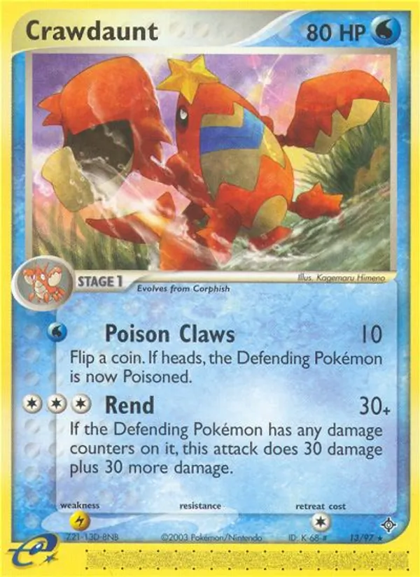 Carta Crawdaunt, número 13/97 da coleção Dragon