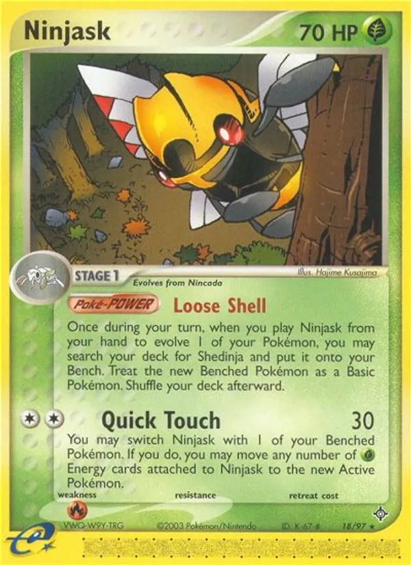 Carta Ninjask, número 18/97 da coleção Dragon