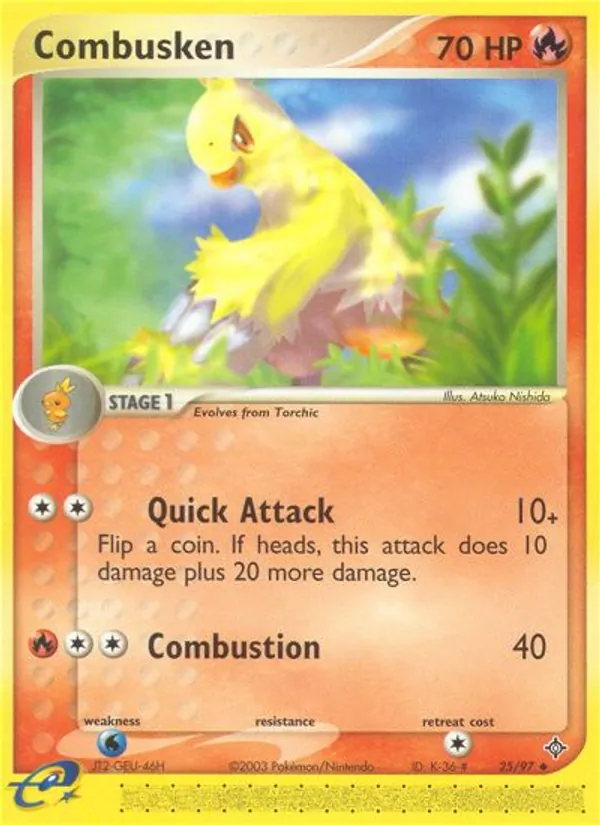 Carta Combusken, número 25/97 da coleção Dragon