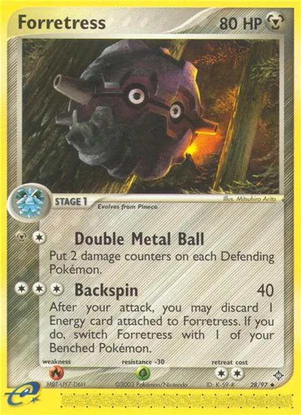 Carta Forretress, número 28/97 da coleção Dragon