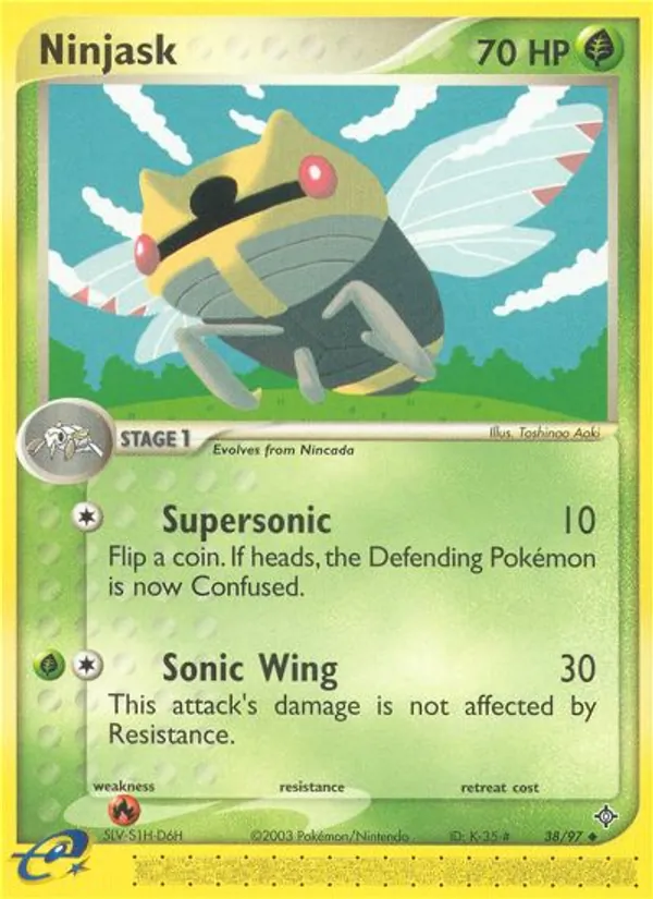 Carta Ninjask, número 38/97 da coleção Dragon