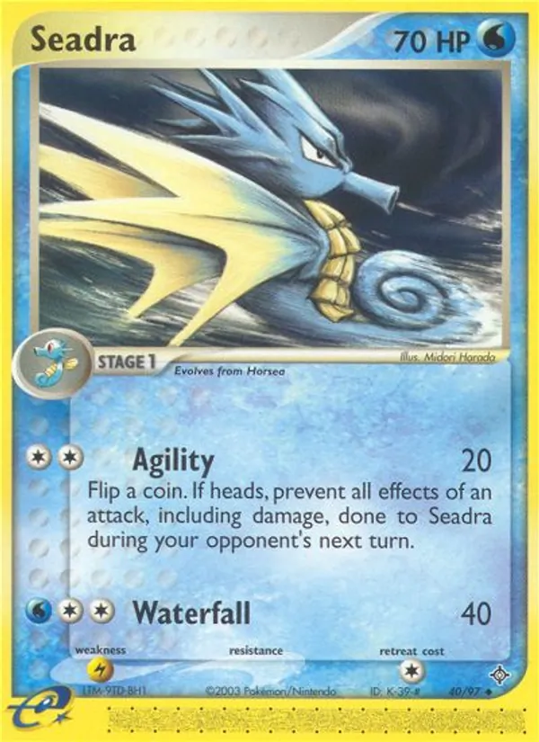 Carta Seadra, número 40/97 da coleção Dragon