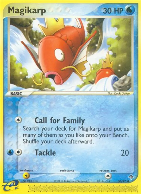 Carta Magikarp, número 60/97 da coleção Dragon