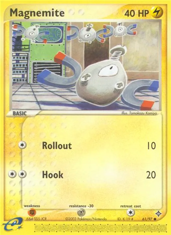 Carta Magnemite, número 61/97 da coleção Dragon