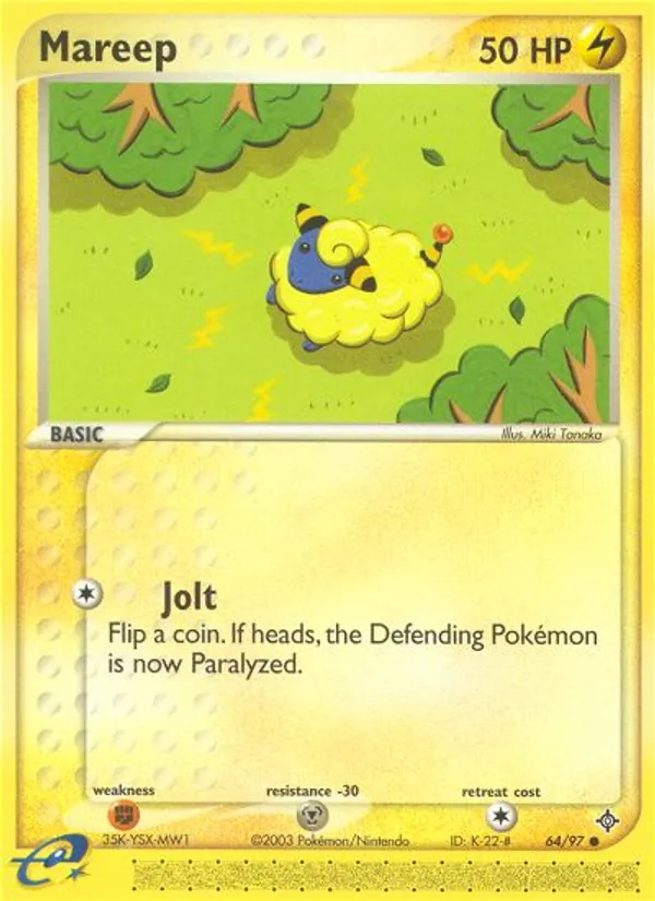 Carta Mareep, número 64/97 da coleção Dragon