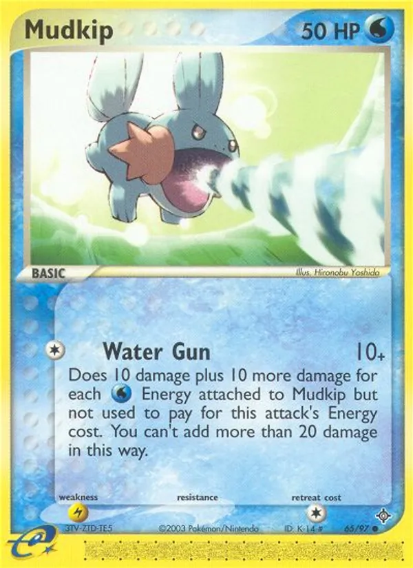 Carta Mudkip, número 65/97 da coleção Dragon