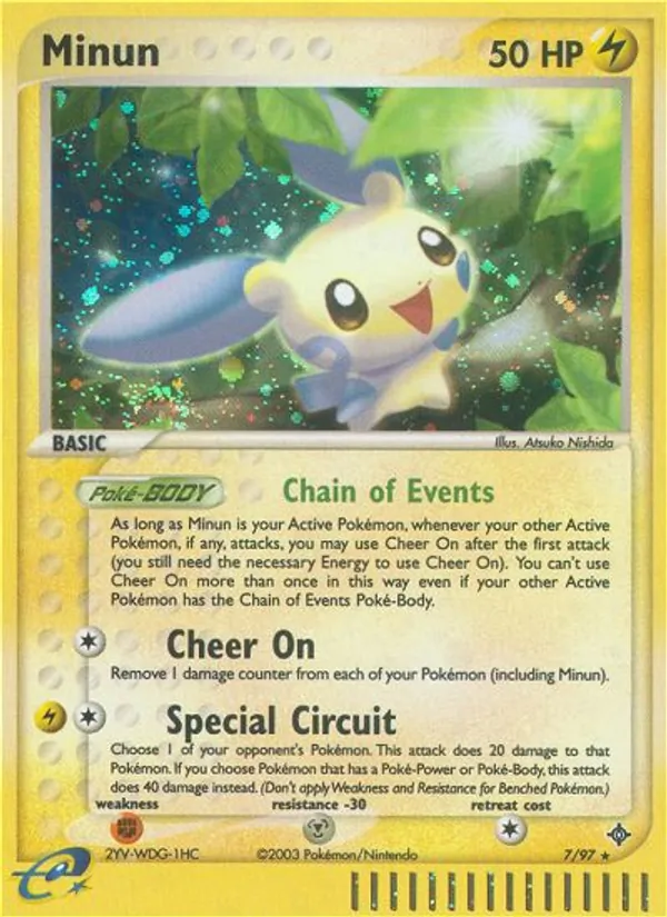 Carta Minun, número 7/97 da coleção Dragon
