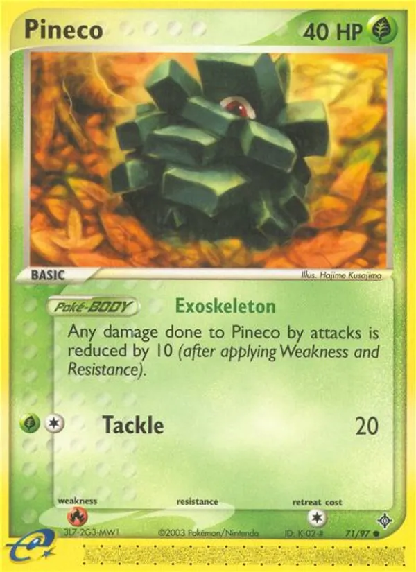 Carta Pineco, número 71/97 da coleção Dragon