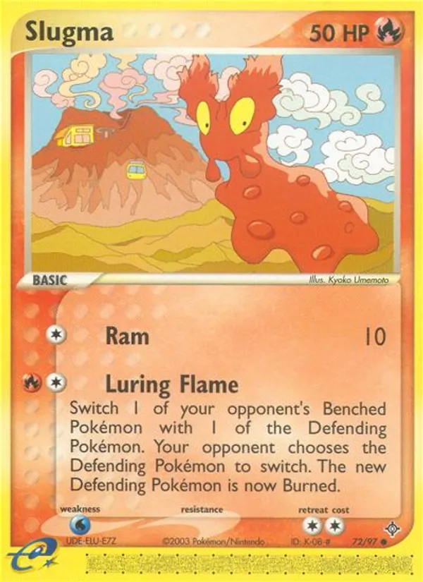 Carta Slugma, número 72/97 da coleção Dragon