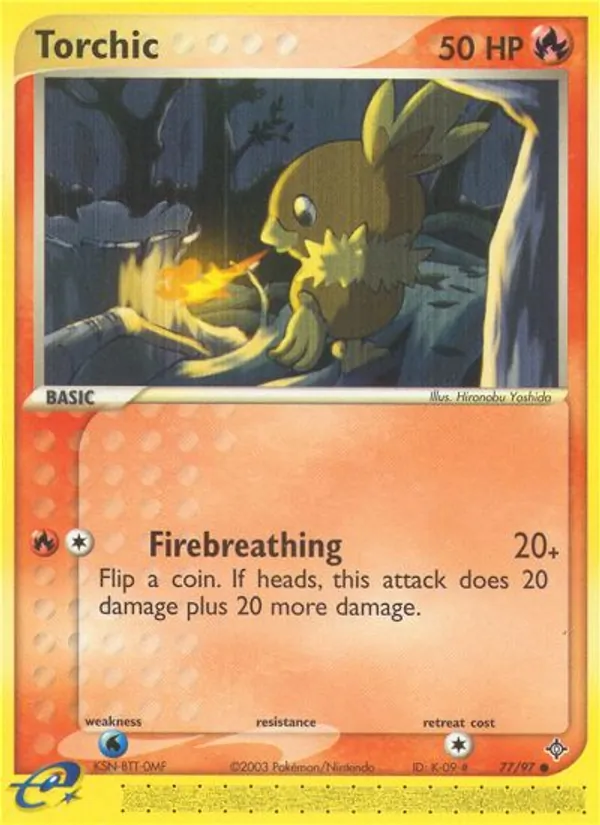 Carta Torchic, número 77/97 da coleção Dragon