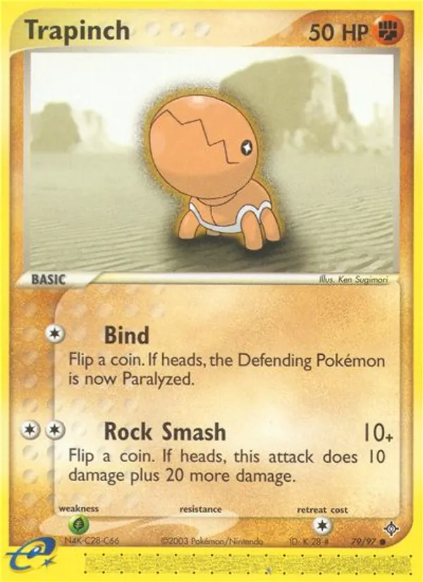 Carta Trapinch, número 79/97 da coleção Dragon