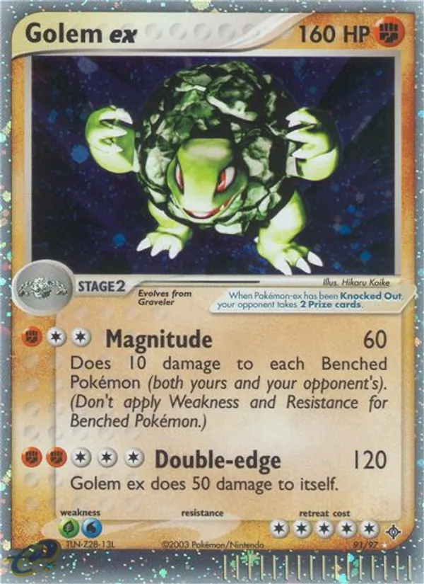 Carta Golem ex, número 91/97 da coleção Dragon