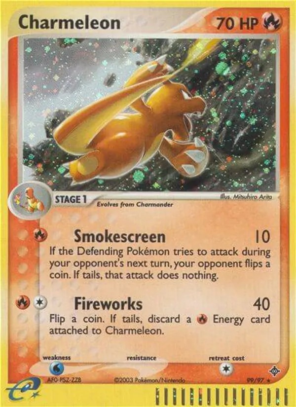 Carta Charmeleon, número 99/97 da coleção Dragon