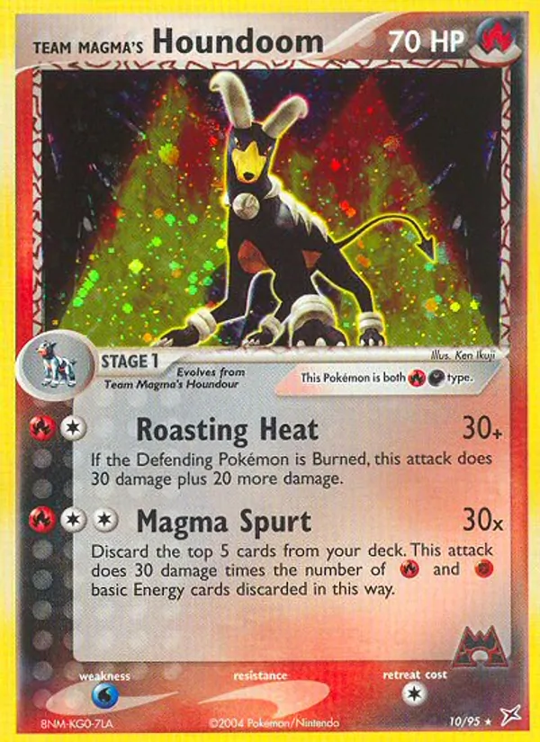 Carta Team Magma's Houndoom, número 10/95 da coleção Team Magma vs Team Aqua