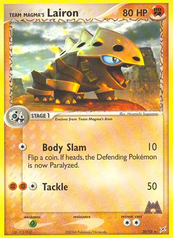 Carta Team Magma's Lairon, número 20/95 da coleção Team Magma vs Team Aqua