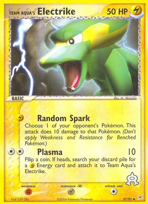 Carta Team Aqua's Electrike, número 27/95 da coleção Team Magma vs Team Aqua