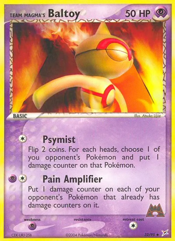 Carta Team Magma's Baltoy, número 32/95 da coleção Team Magma vs Team Aqua