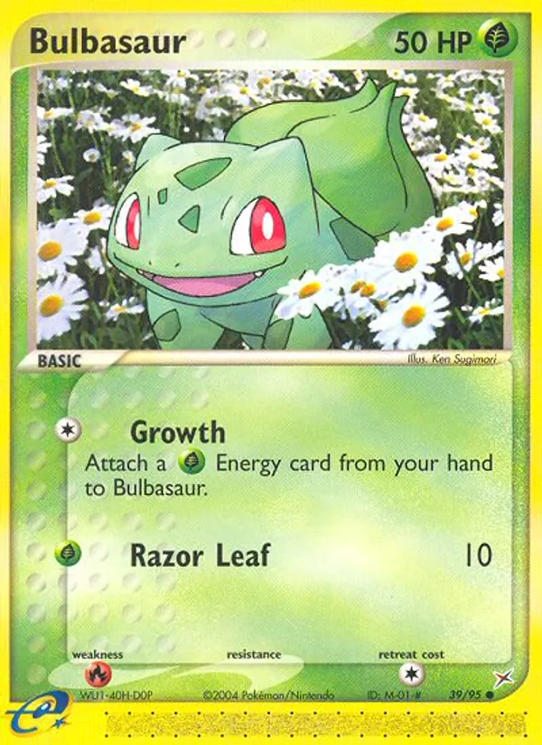 Carta Bulbasaur, número 39/95 da coleção Team Magma vs Team Aqua