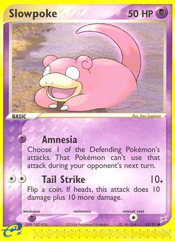 Carta Slowpoke, número 45/95 da coleção Team Magma vs Team Aqua