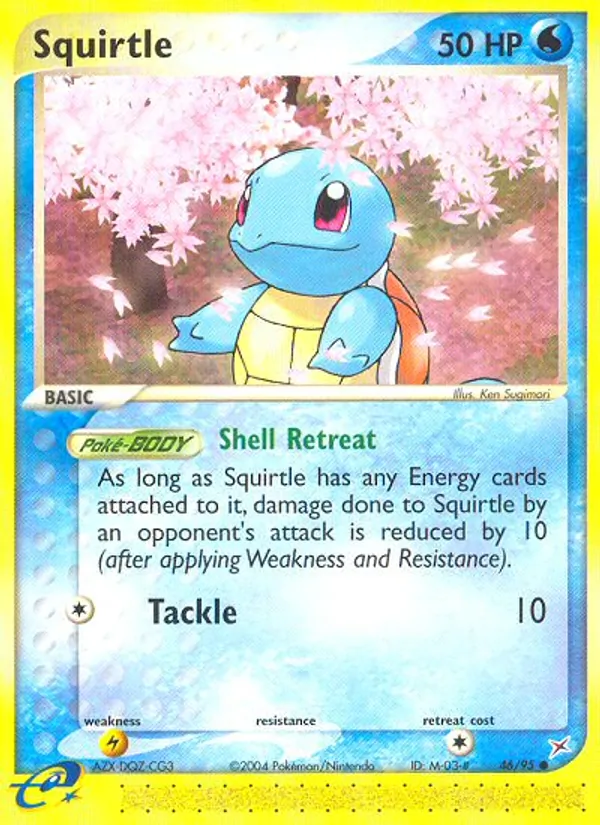 Carta Squirtle, número 46/95 da coleção Team Magma vs Team Aqua