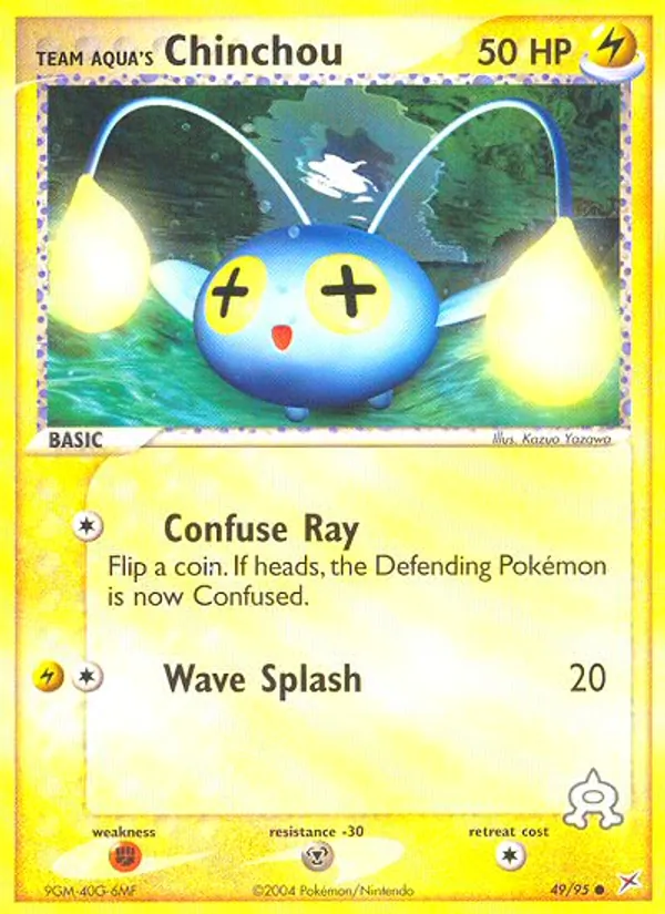 Carta Team Aqua's Chinchou, número 49/95 da coleção Team Magma vs Team Aqua