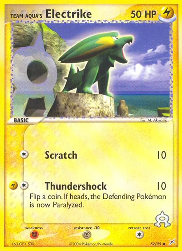 Carta Team Aqua's Electrike, número 52/95 da coleção Team Magma vs Team Aqua