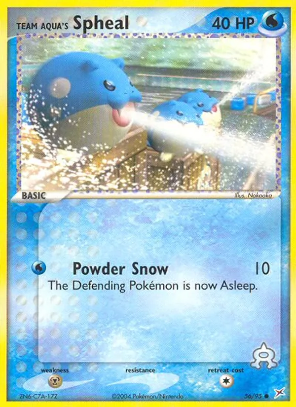 Carta Team Aqua's Spheal, número 56/95 da coleção Team Magma vs Team Aqua