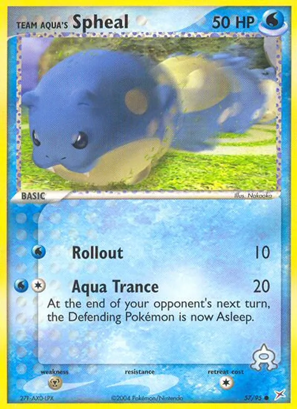 Carta Team Aqua's Spheal, número 57/95 da coleção Team Magma vs Team Aqua