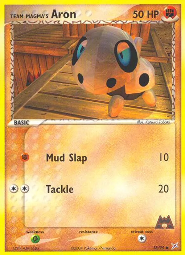 Carta Team Magma's Aron, número 58/95 da coleção Team Magma vs Team Aqua