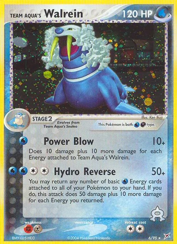 Carta Team Aqua's Walrein, número 6/95 da coleção Team Magma vs Team Aqua